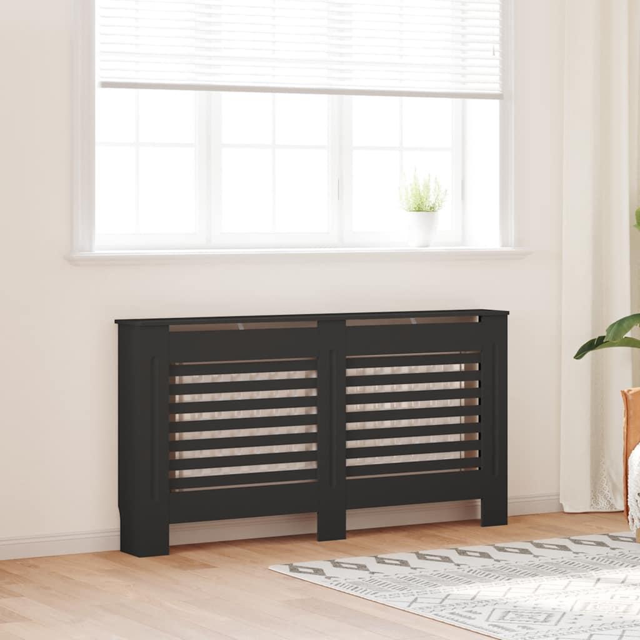 VIDAXL Cache-radiateur noir 152x19x81,5 cm MDF