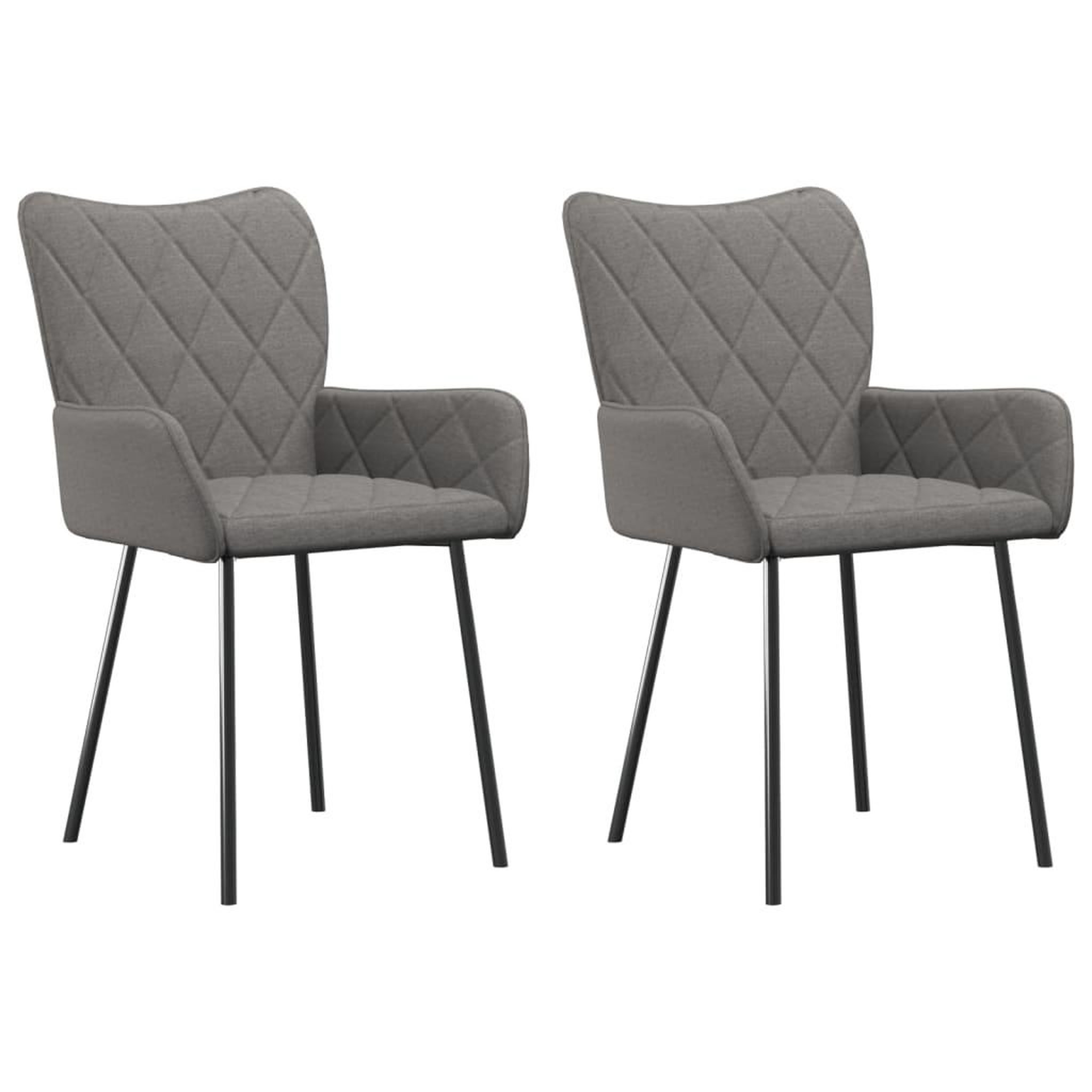 Voir la diapositive 2 : VIDAXL Chaises a manger lot de 2 gris clair tissu