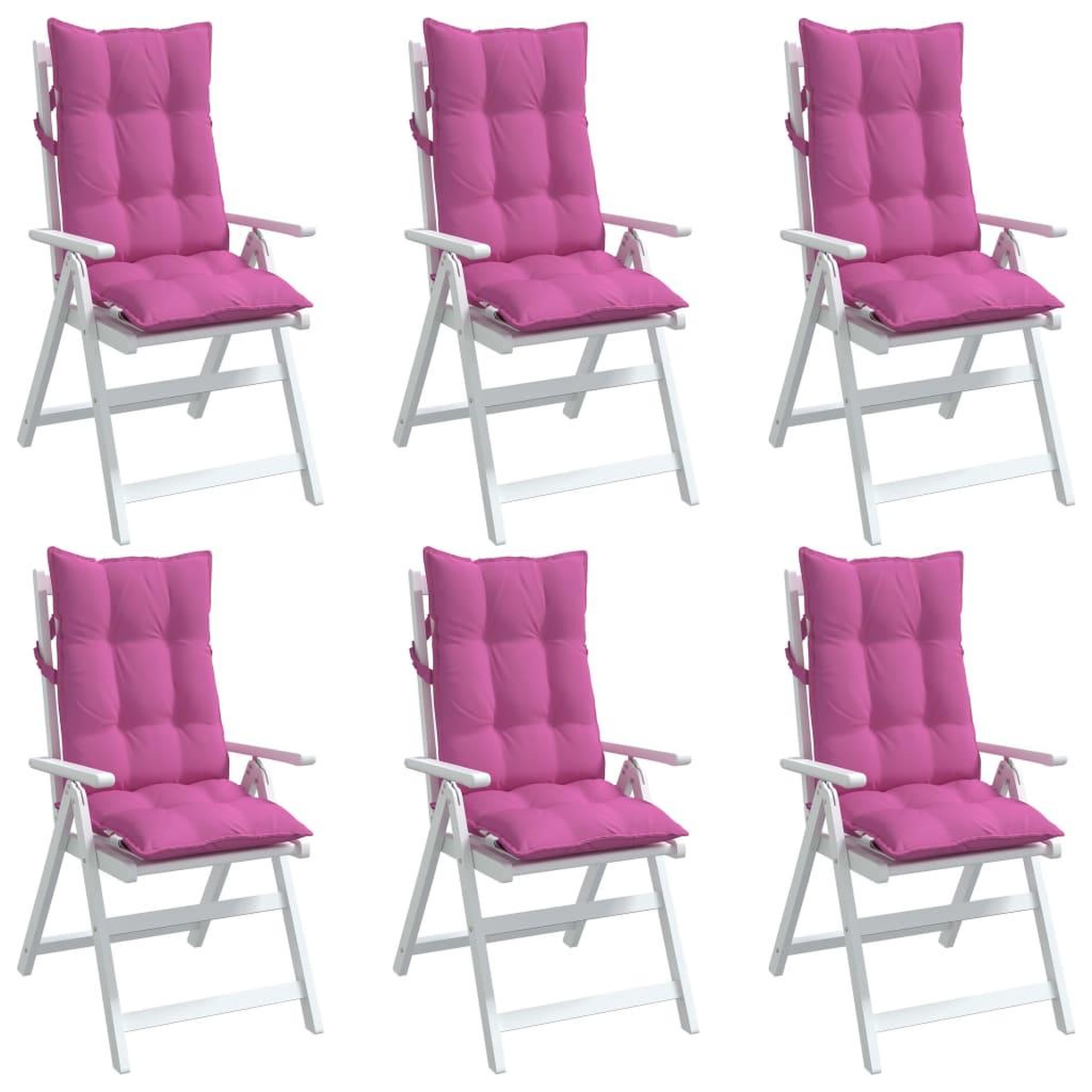 Voir la diapositive 4 : VIDAXL Coussins de chaise a dossier haut lot de 6 rose tissu oxford