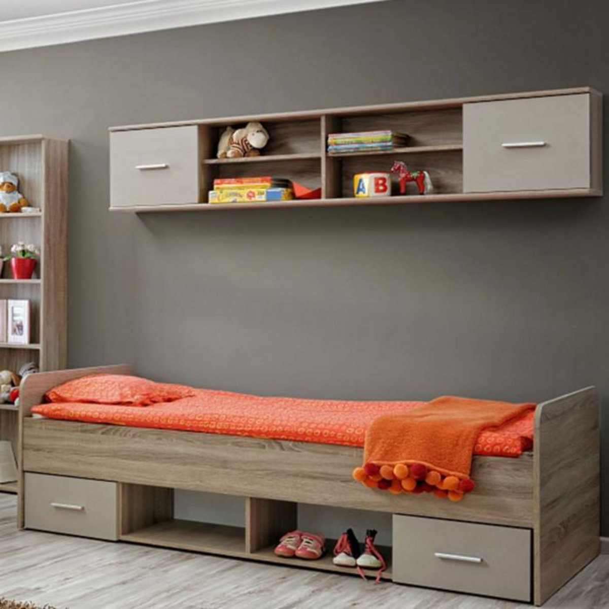 Paris Prix Chambre Complète Enfant 5P  Dino IV  Chêne & Blanc