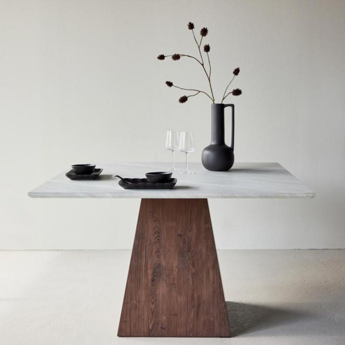 Paris Prix Table de Repas Effet Pierre  Cael  120cm Gris & Moka