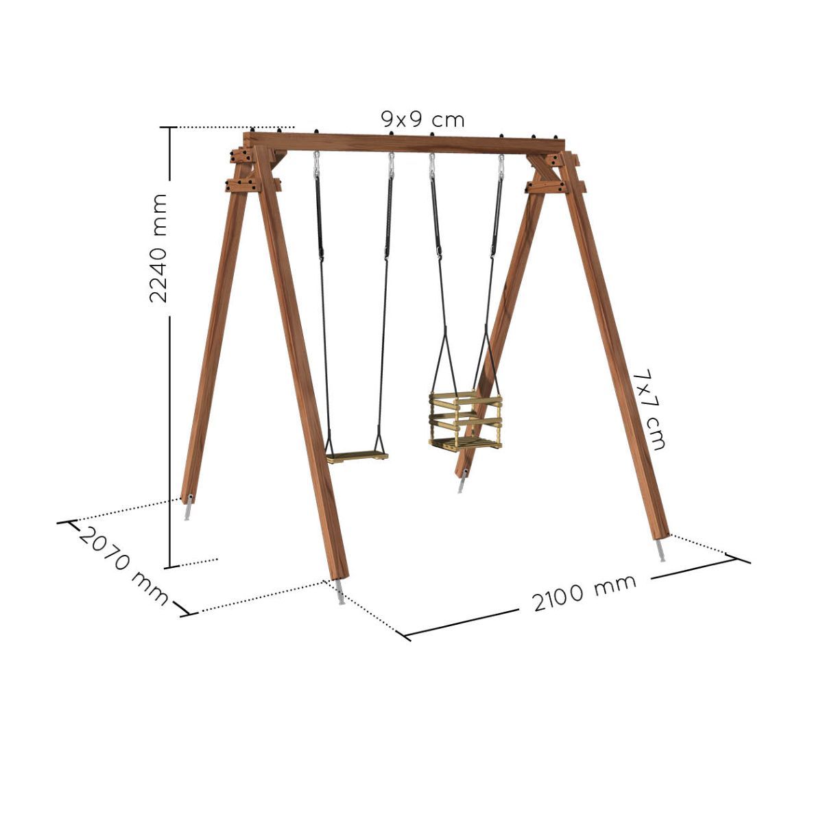 Soulet Portique balançoire - Bois - H2,.24m - AMBRE