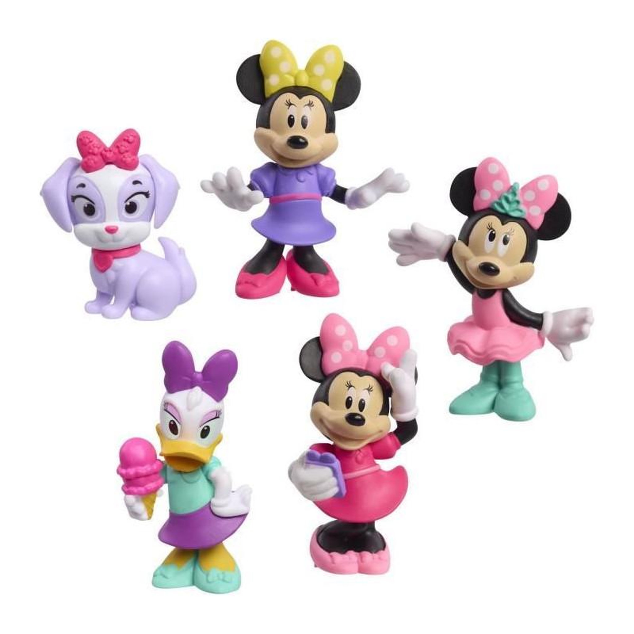 Voir la diapositive 3 : GENERIQUE Figurines - DISNEY MINNIE MOUSE - Pack de 5 Figurines Minnie Mouse - Non articulées, 6 cm