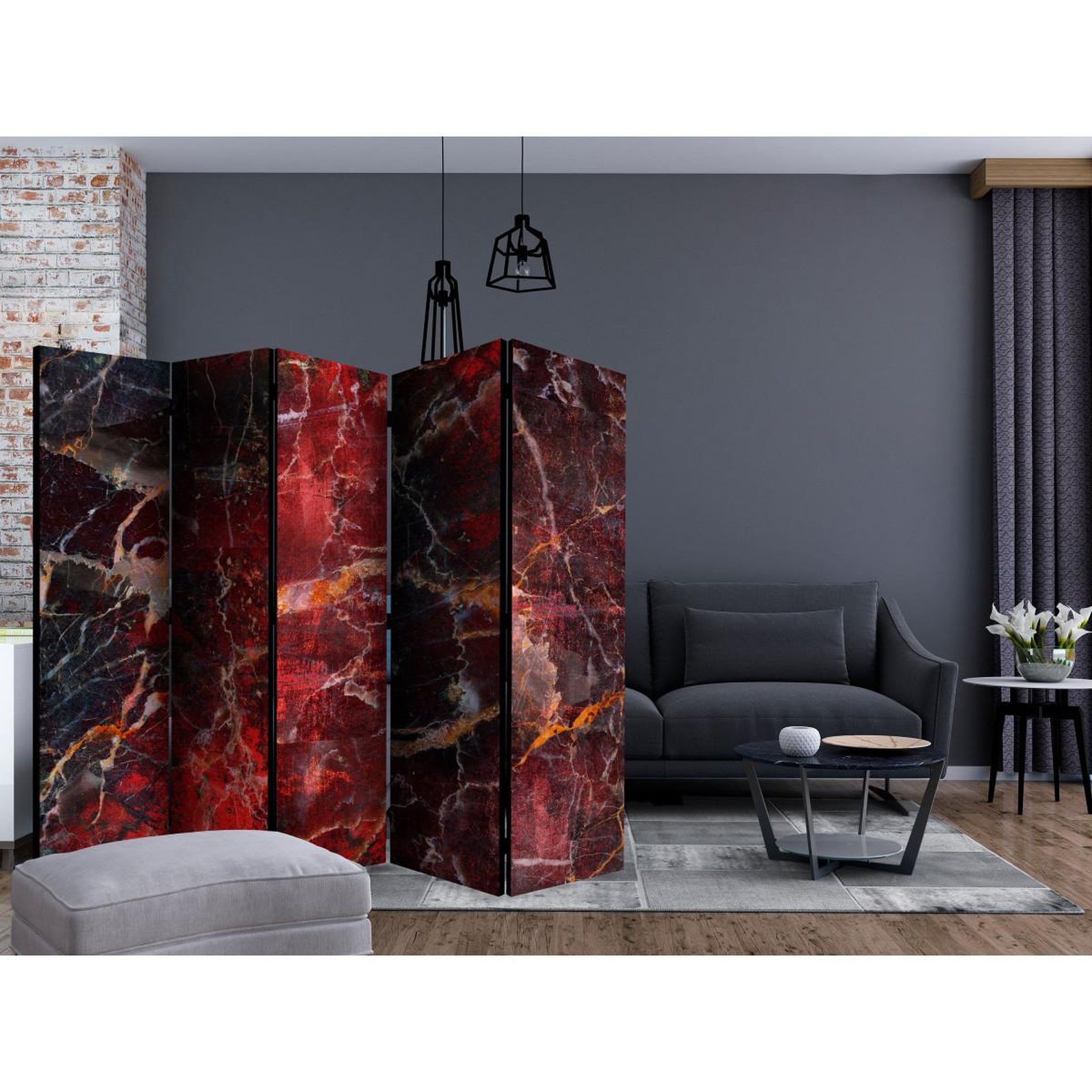 Voir la diapositive 2 : Paris Prix Paravent 5 volets  road to hell  172x225cm