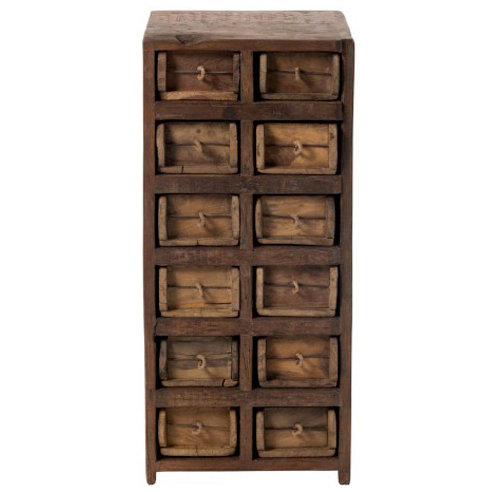 Voir la diapositive 2 : J-LINE Commode 12 Tiroirs en Bois  Medio  82cm Naturel