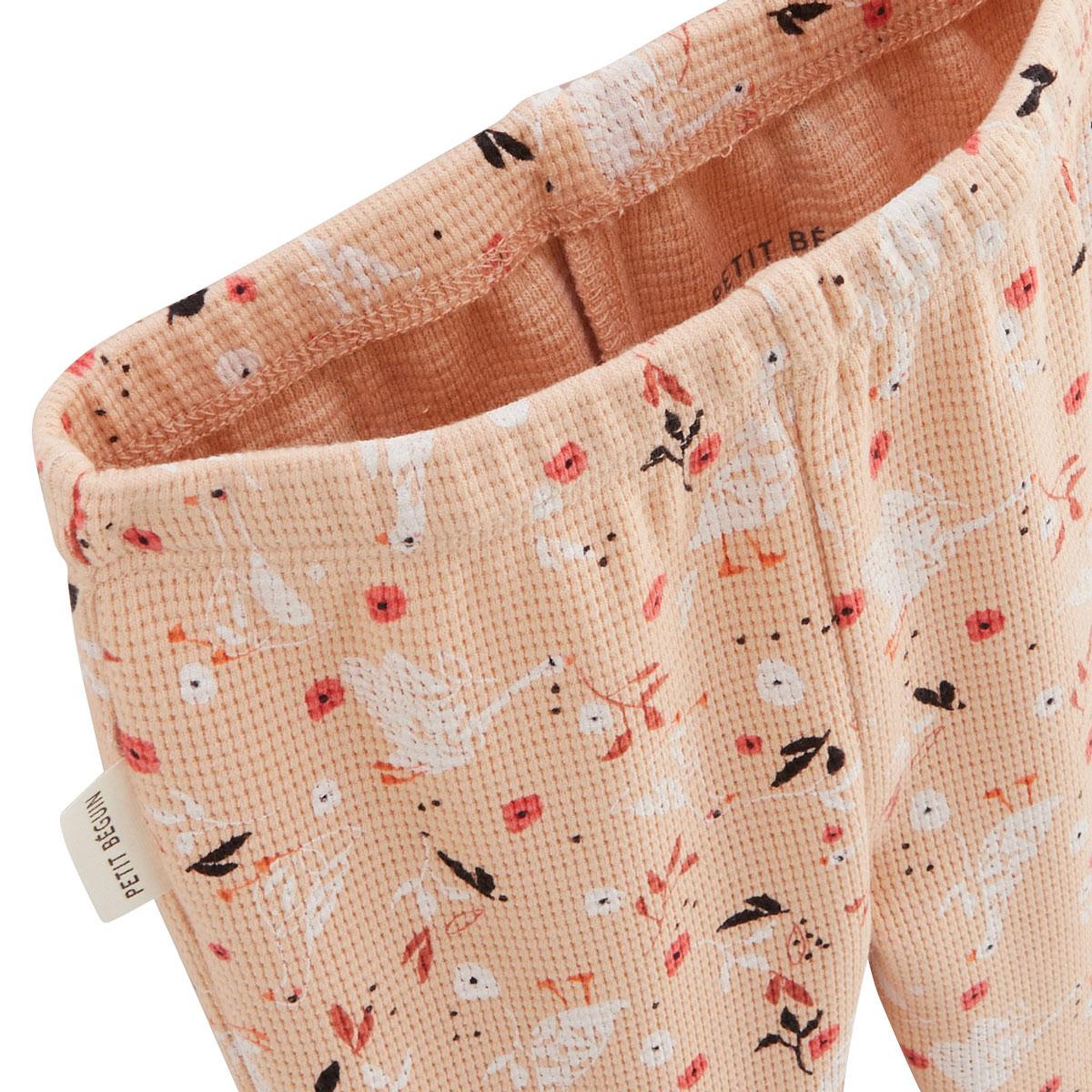 Voir la diapositive 5 : Petit Béguin Ensemble bébé gilet et pantalon en coton nid d'abeille Miss Plume