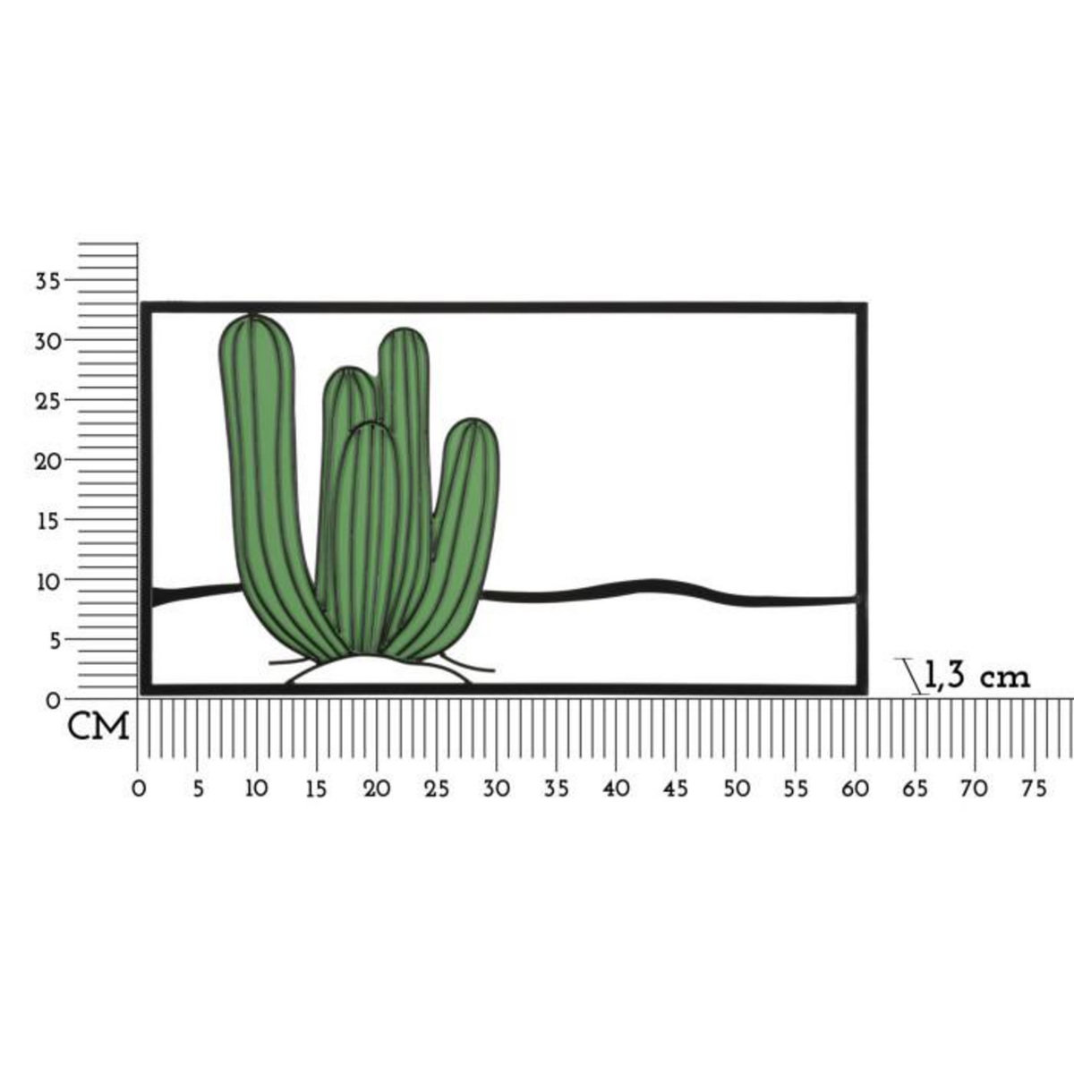 Paris Prix Décoration Murale Encadrée en Métal  Cactus  60cm Vert & Noir