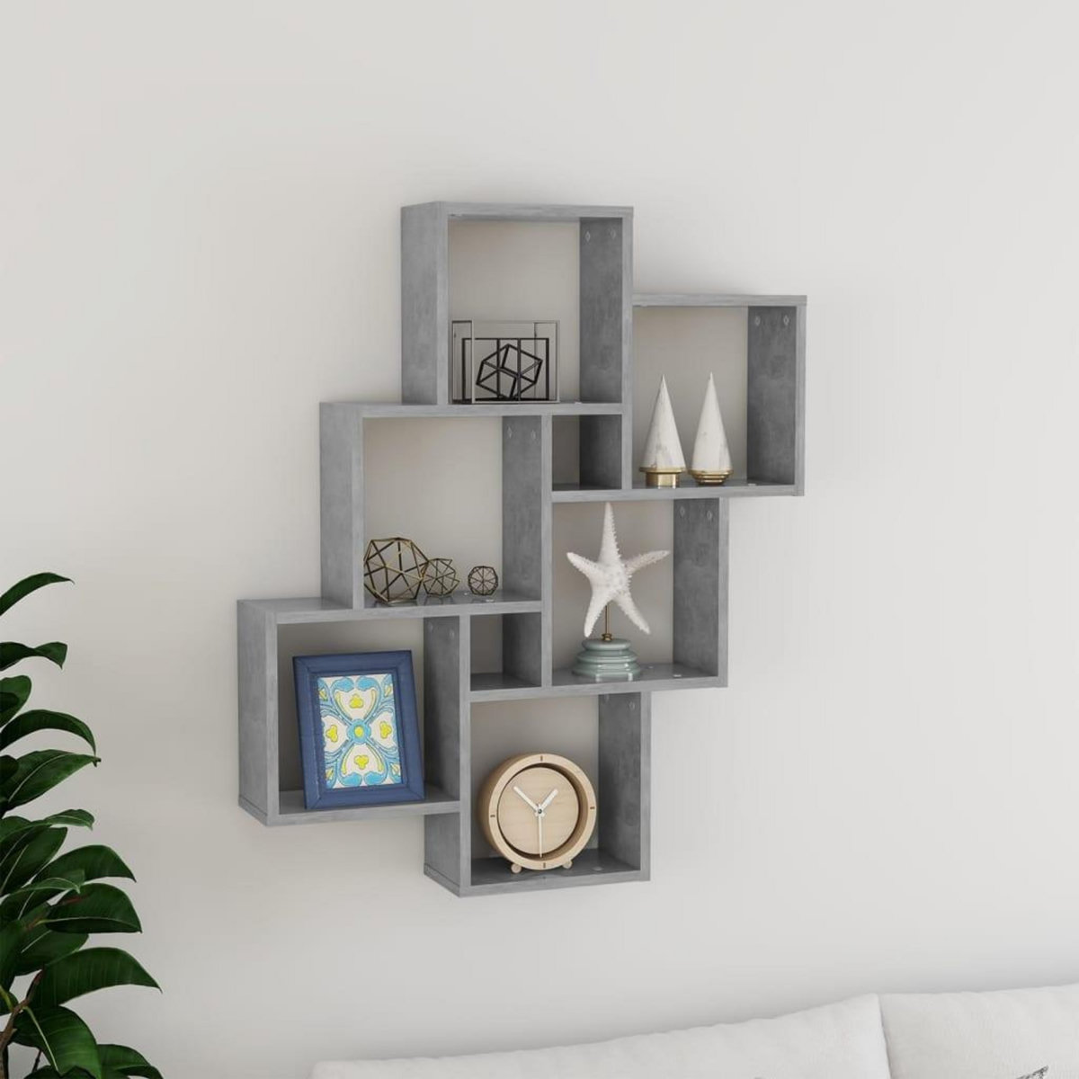VIDAXL Etagere murale cube Gris beton 78x15x93 cm Bois d'ingenierie
