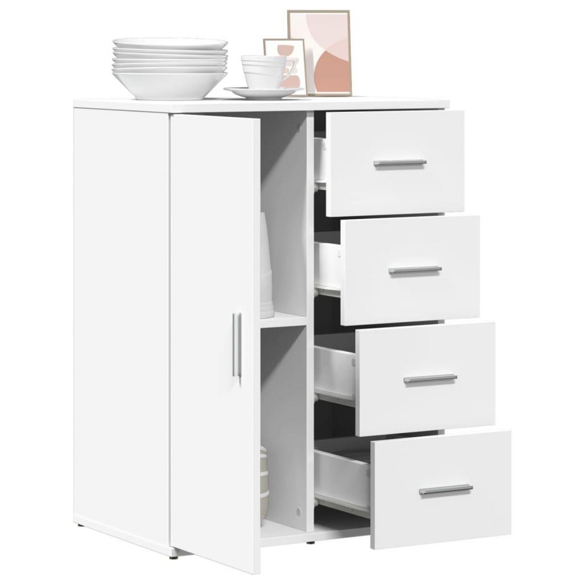 VIDAXL Buffet blanc 59x39x80 cm bois d'ingenierie