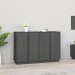 VIDAXL Buffet Gris 120x35x80 cm Bois massif de pin
