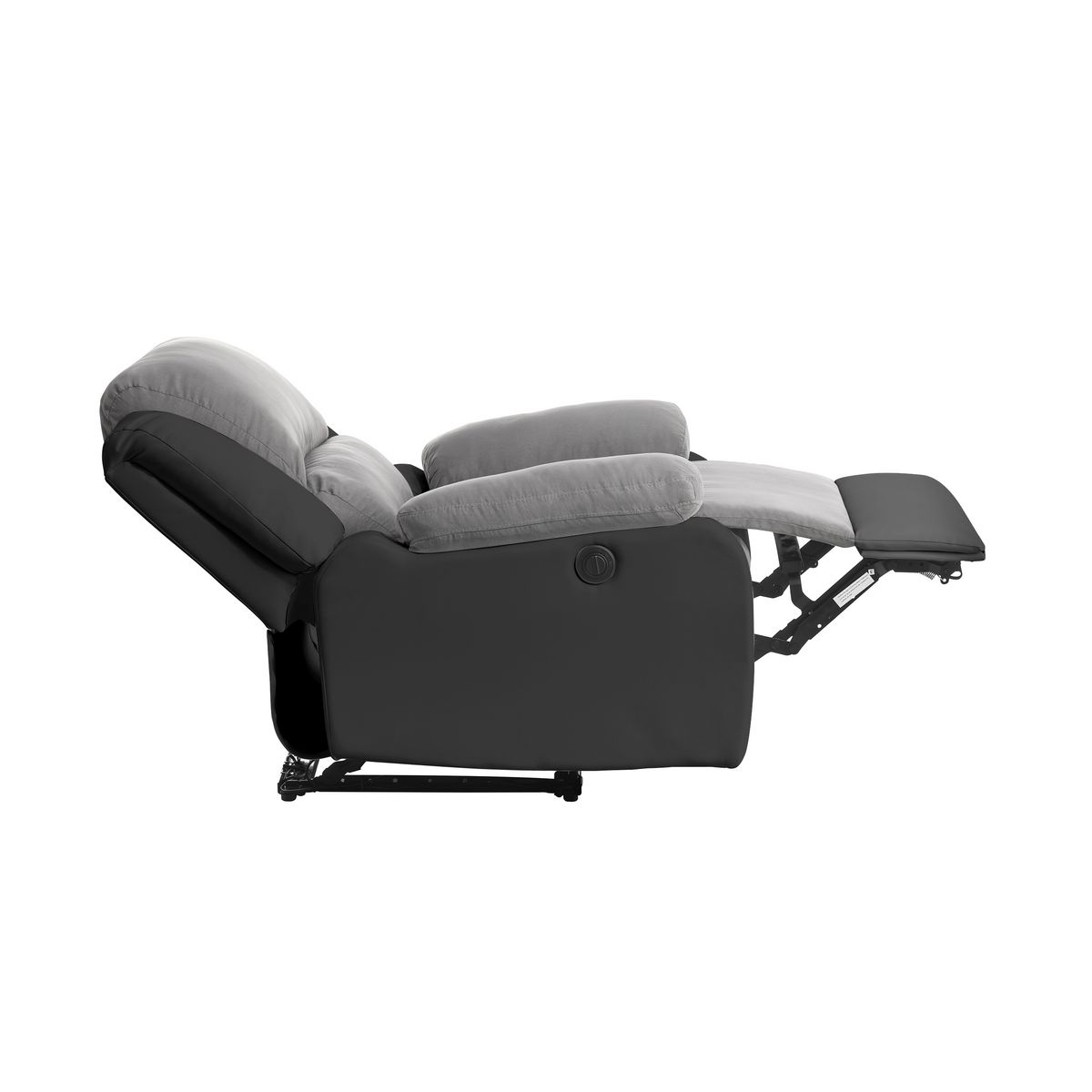 Fauteuil relax électrique tissu pu  et microfibre coloris gris/noir  HELENA