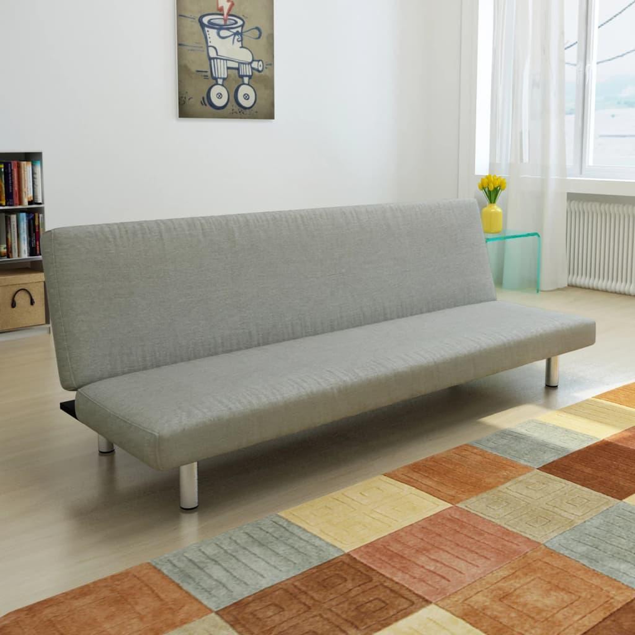 Voir la diapositive 1 : VIDAXL Canape-lit Gris Polyester
