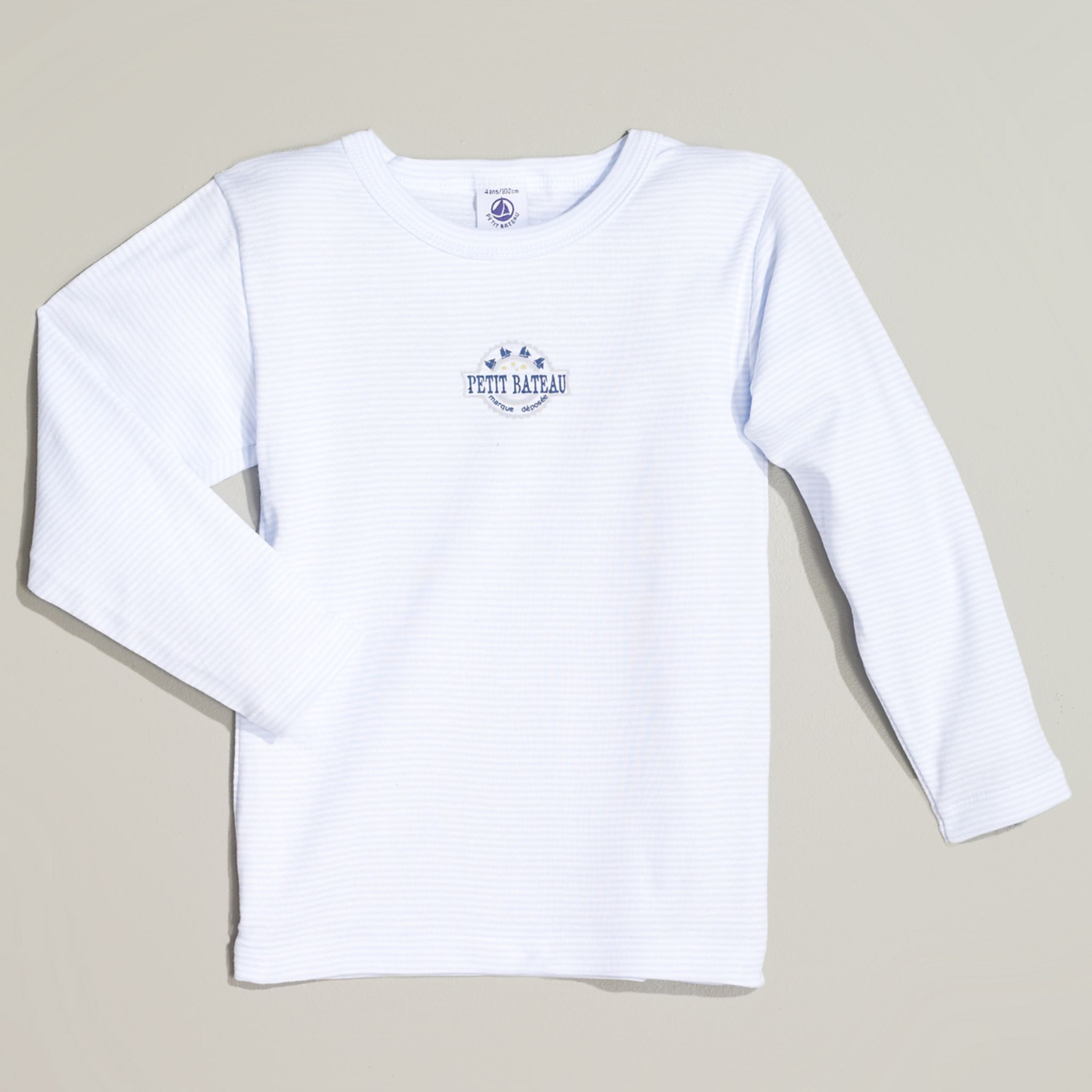 Tee-shirt Petit Bateau Garçon - Manches Courtes, Jersey Flammé - Coupe Boxy - Doux Et Léger - Été - Plusieurs Coloris
