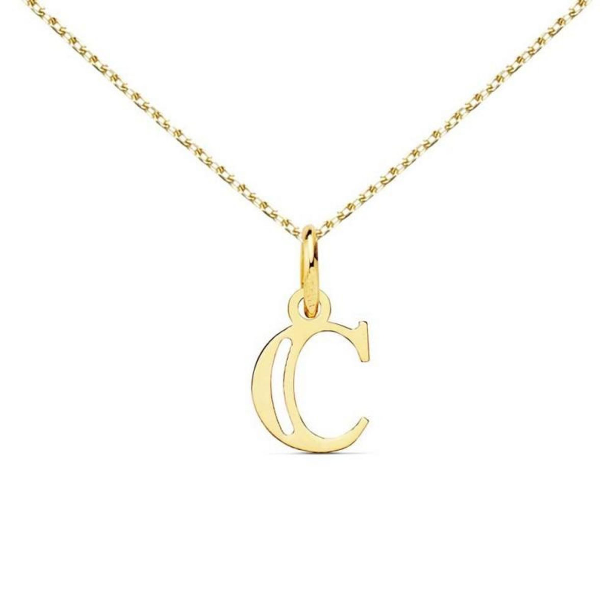 L'ATELIER D'AZUR Collier - Pendentif Lettre  C  Or 750/1000 - Chaine Dorée