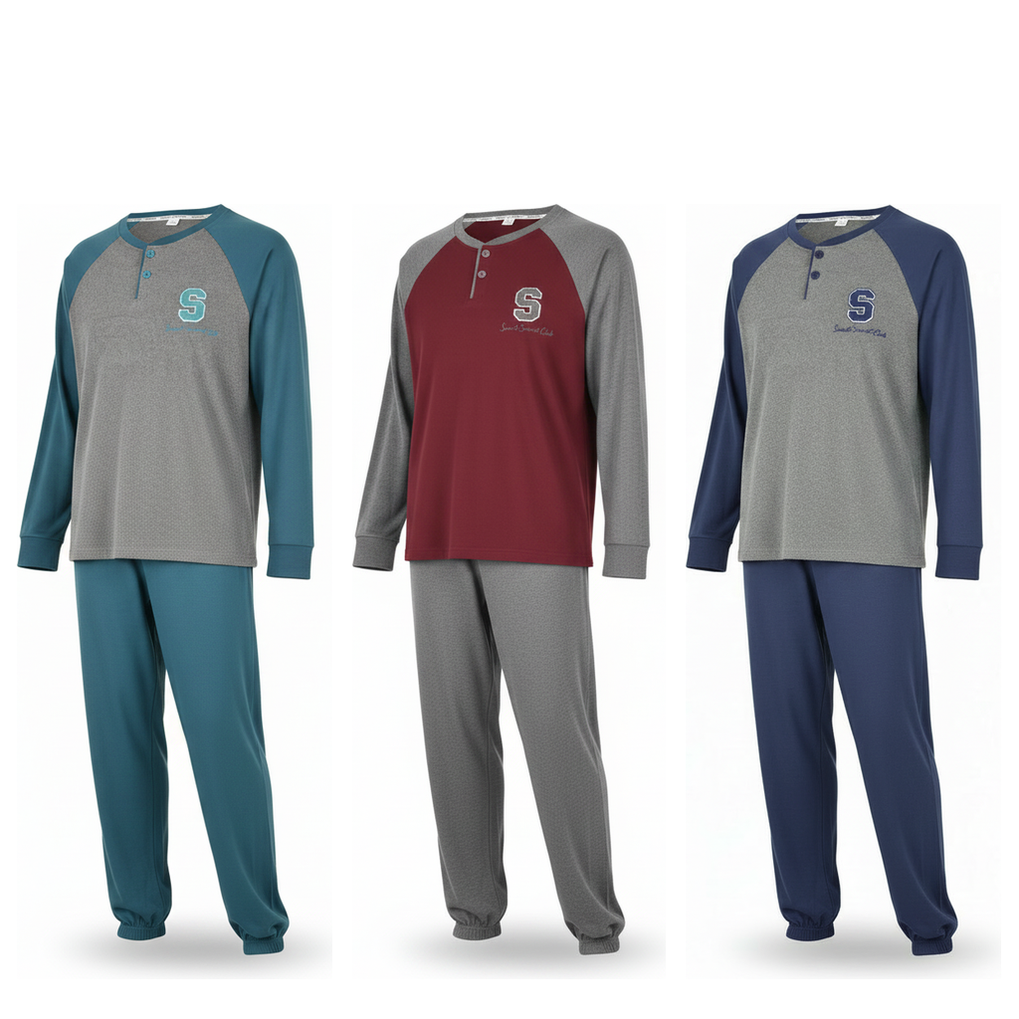 OZABI Ozabi ensemble pyjama homme doublé polaire pack de 3 coloris assortis. Coloris disponibles : Bicolore, Multicolore