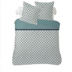 Dourev Housse de couette 240x220 BLUE + 2 taies 100% coton