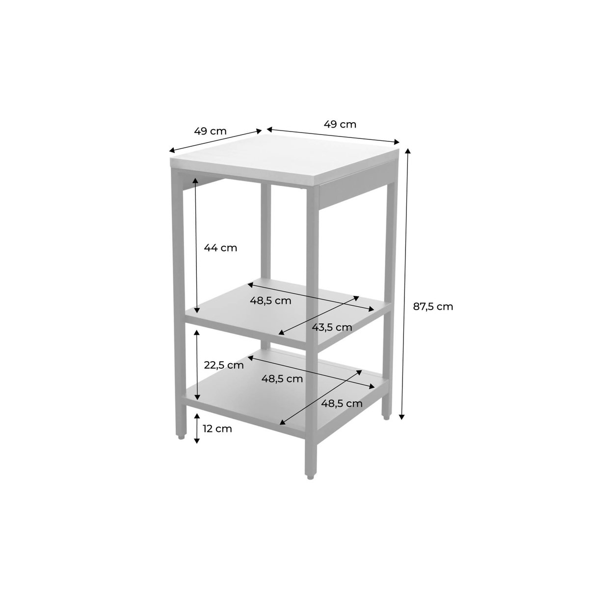 SWEEEK Cuisine extérieure acier 2 étagères L49cm