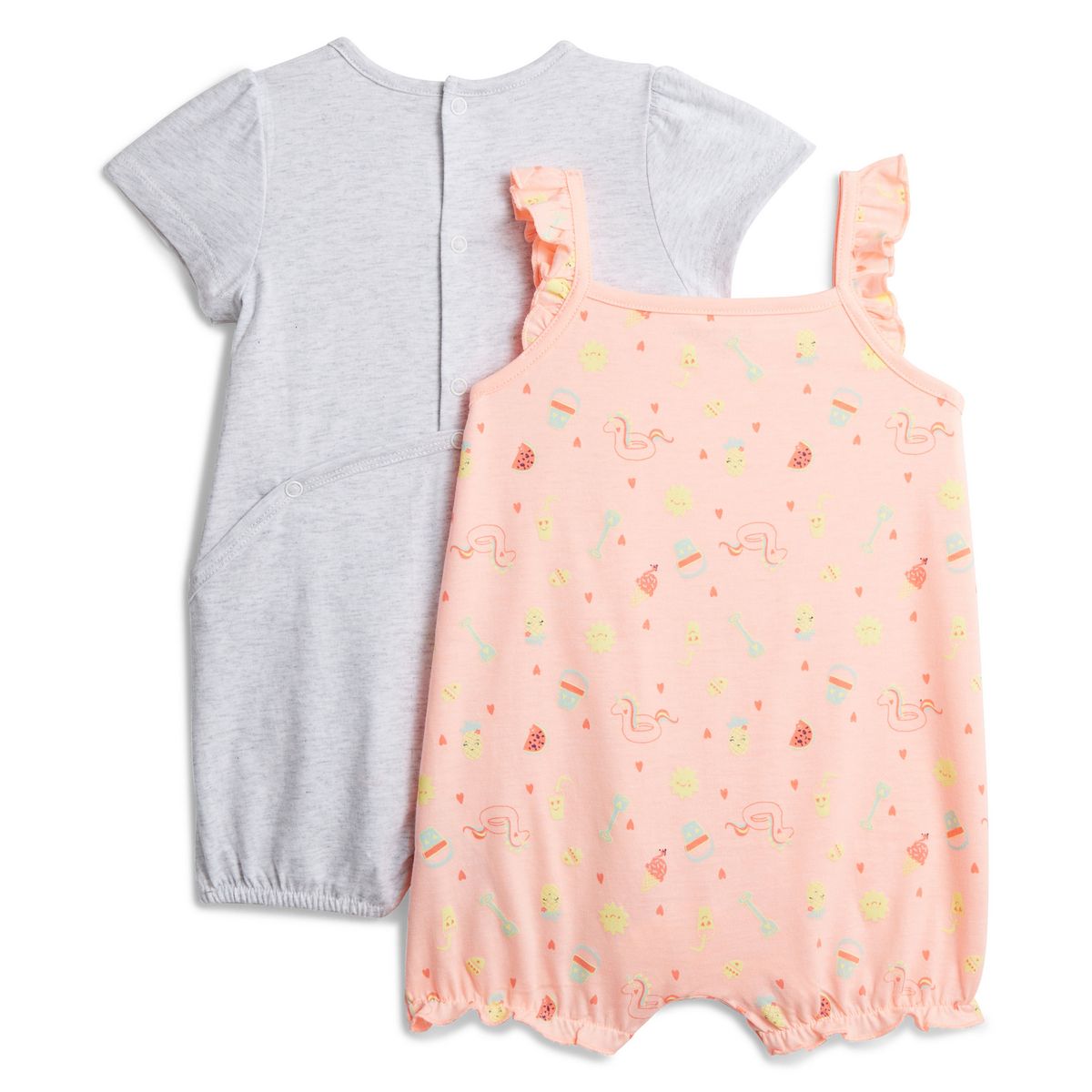 INEXTENSO Lot de 2 combicourtes bébé fille