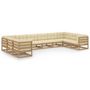 Voir la diapositive 2 : VIDAXL Salon de jardin 10 pcs avec coussins Marron miel Bois de pin