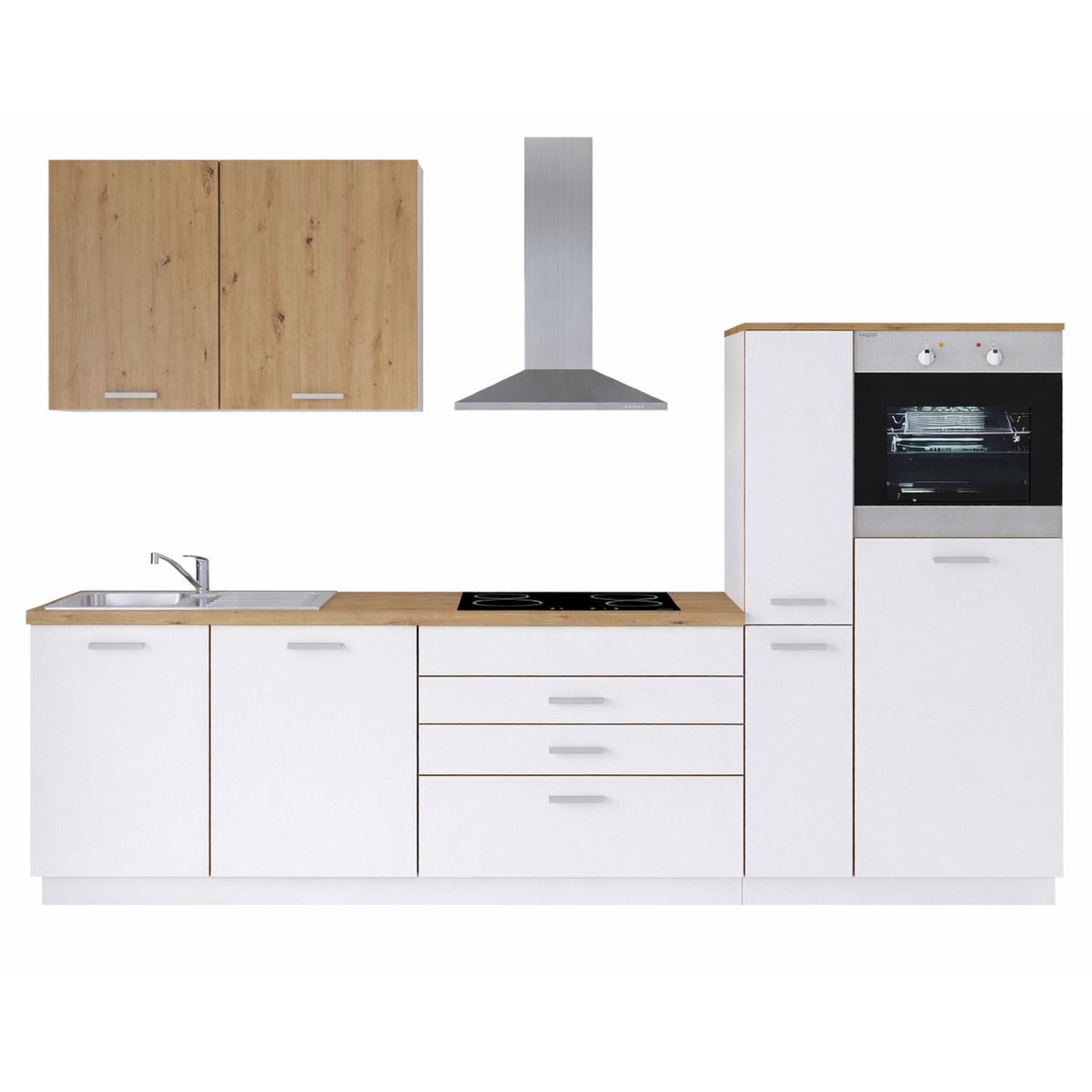 JLC KREATION Cuisine complète blanc et bois 280cm LOFT