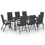 Voir la diapositive 2 : VIDAXL Ensemble a manger de jardin 9 pcs noir