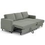 Voir la diapositive 2 : LISA DESIGN Jake - canapé d'angle droit 4 places convertible avec coffre en fausse fourrure