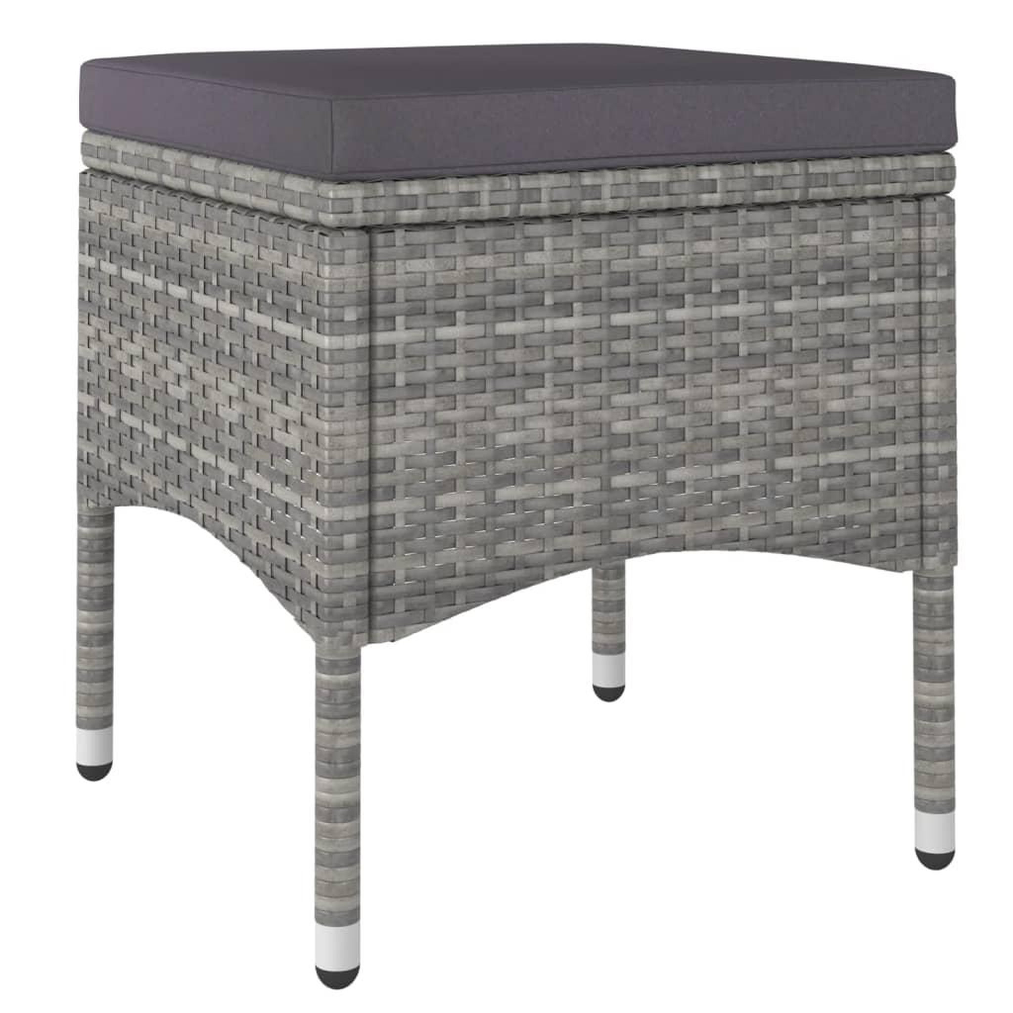 Voir la diapositive 5 : VIDAXL Ensemble a Manger jardin 5 pcs resine tressee verre trempe Gris