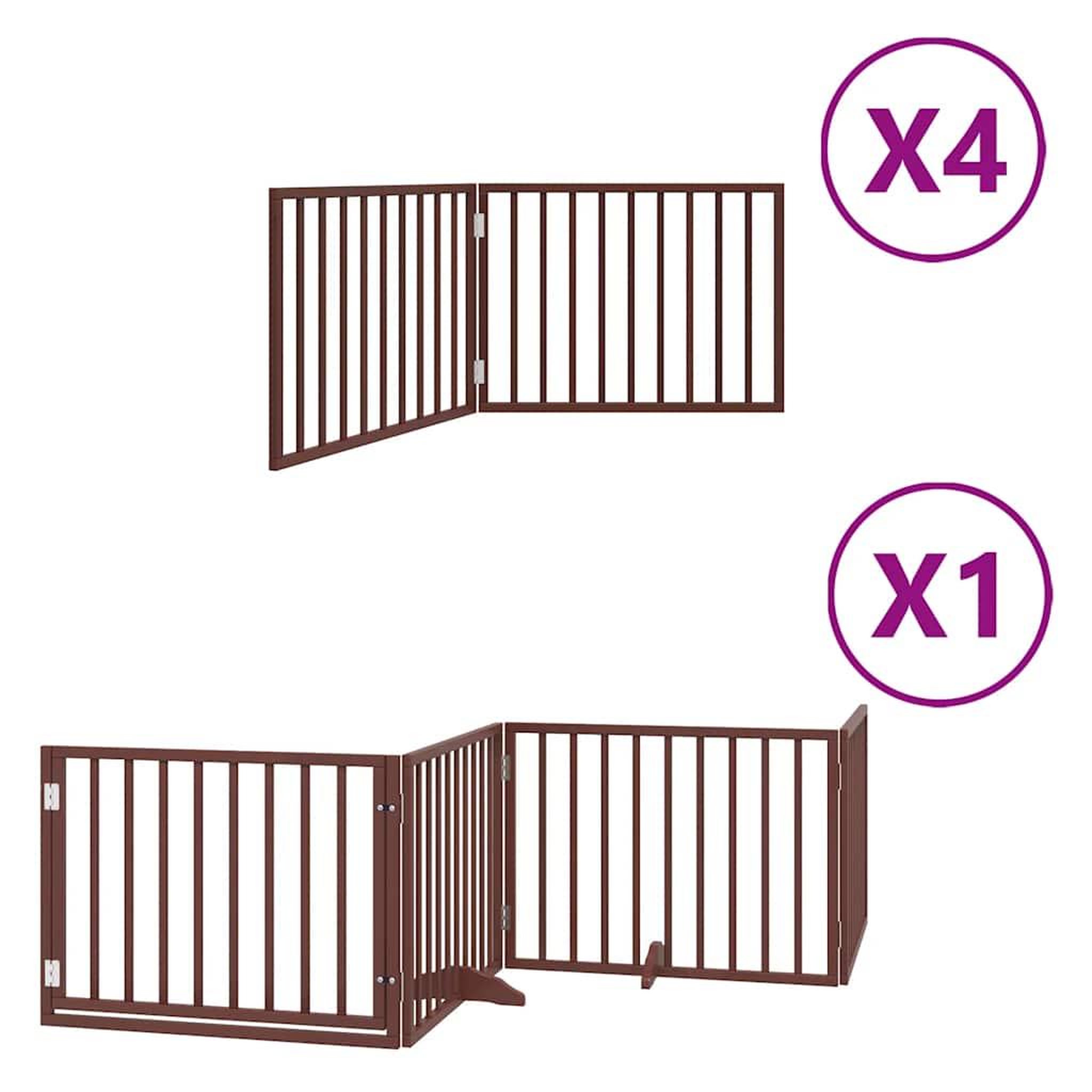 Voir la diapositive 2 : VIDAXL Barriere pour chien porte pliable 12 panneaux bois de peuplier