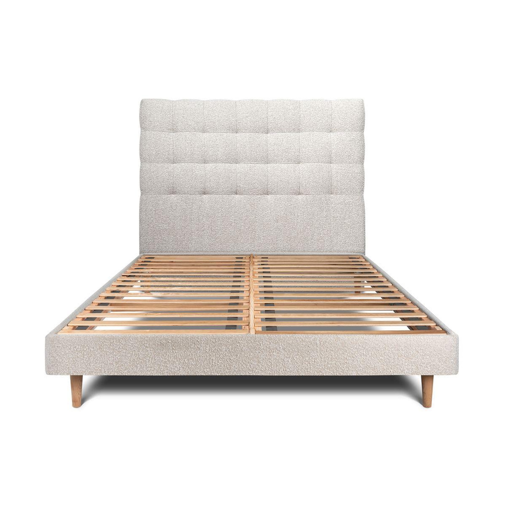 Voir la diapositive 1 : Sommeil de Plomb Lit avec tête de lit capitonnée bouclette et sommier kit - Hauteur totale : 29cm