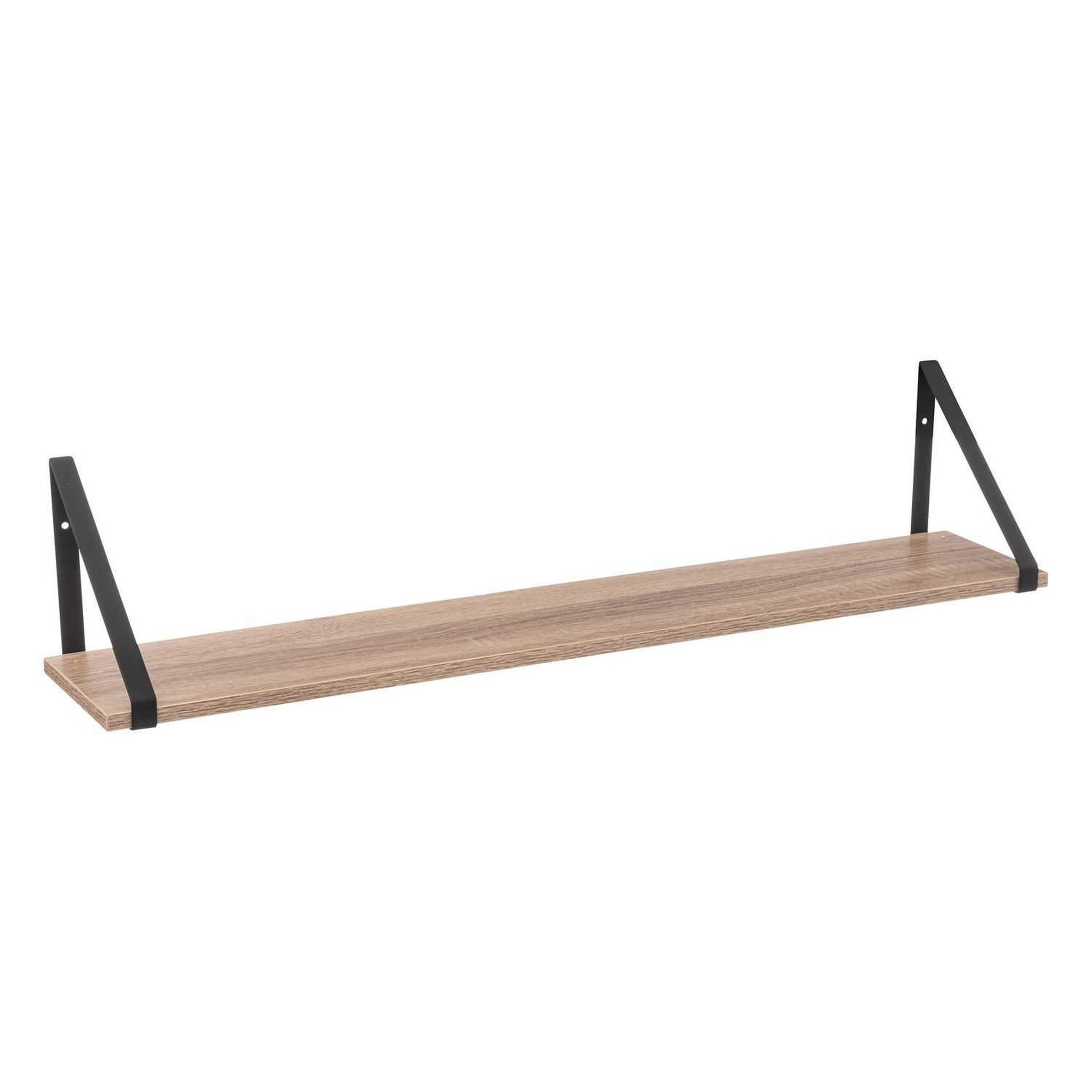 FIVE Etagère murale avec équerres 78 cm - marron et noir
