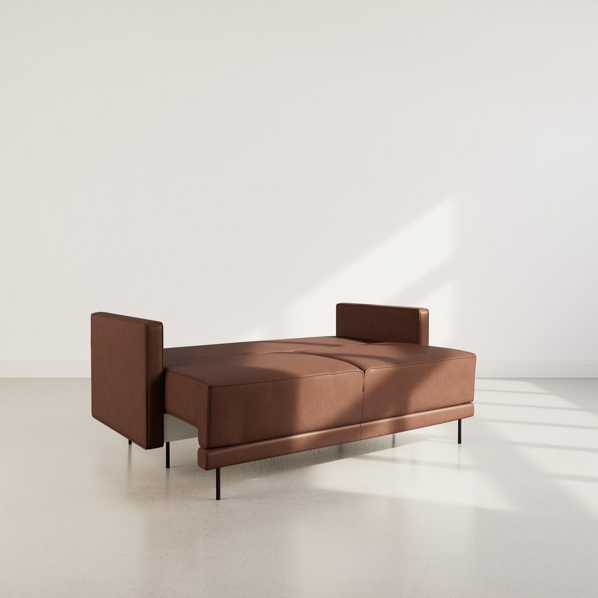 LISA DESIGN Charlie - canapé droit 3 places convertible avec coffre en simili