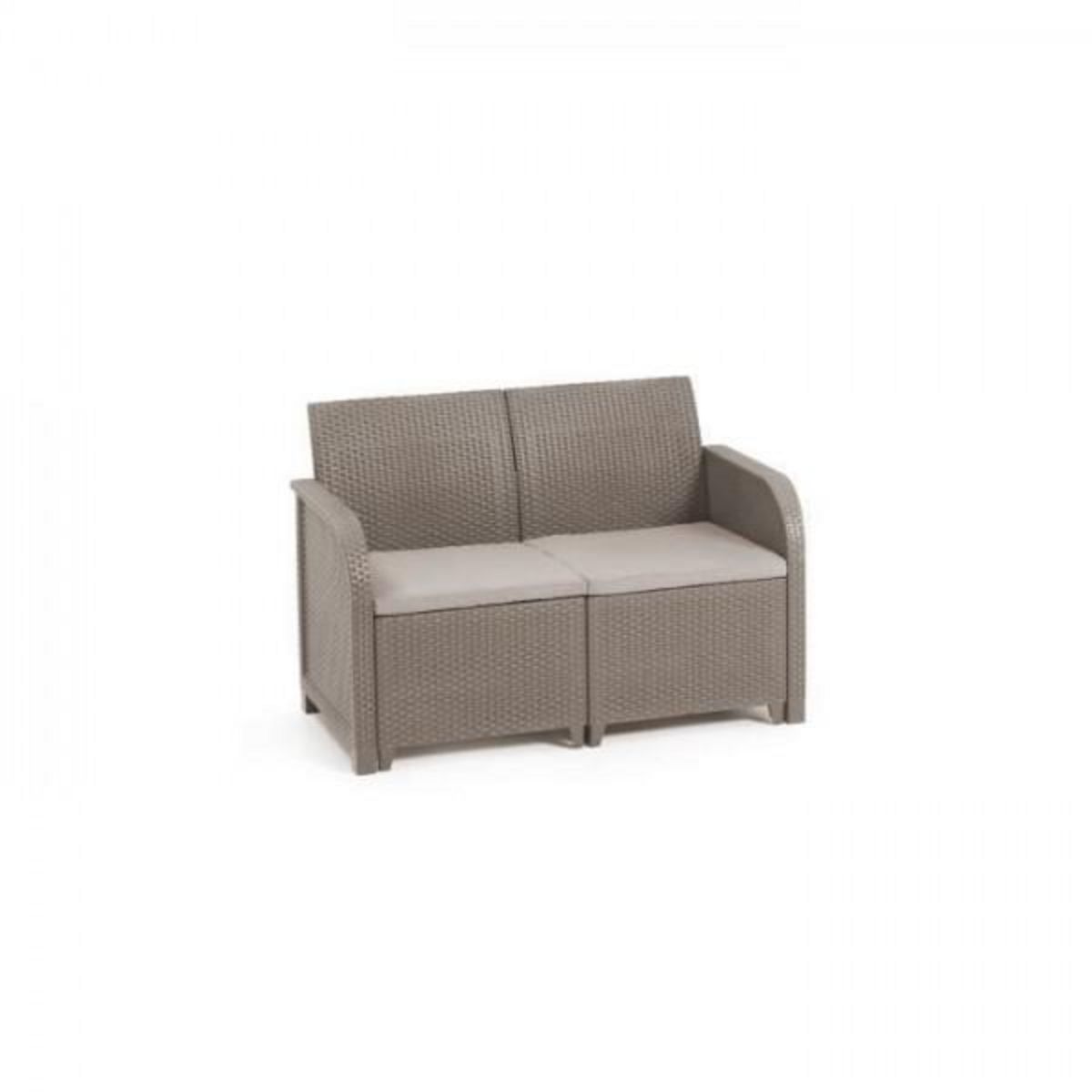 ALLIBERT by KETER Salon de jardin - en résine imitation rotin tressé - Allibert by KETER - 4 personnes - SanRemo - Cappuccino