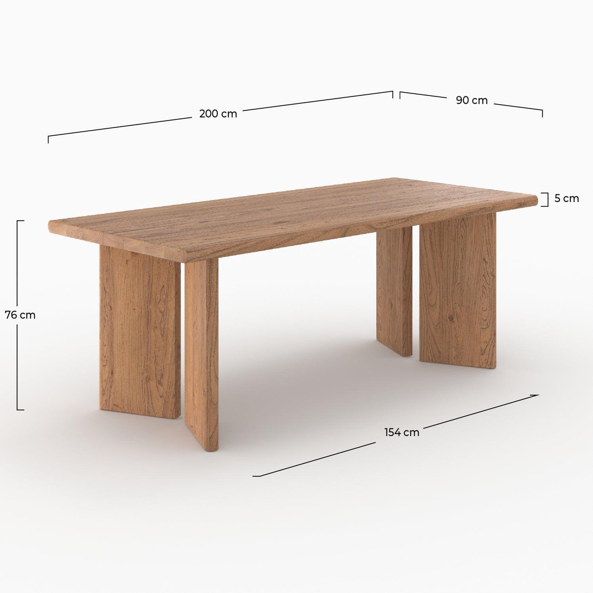 Voir la diapositive 4 : MAISON PAVANE Table rectangulaire en bois d'orme 8 personnes-albane