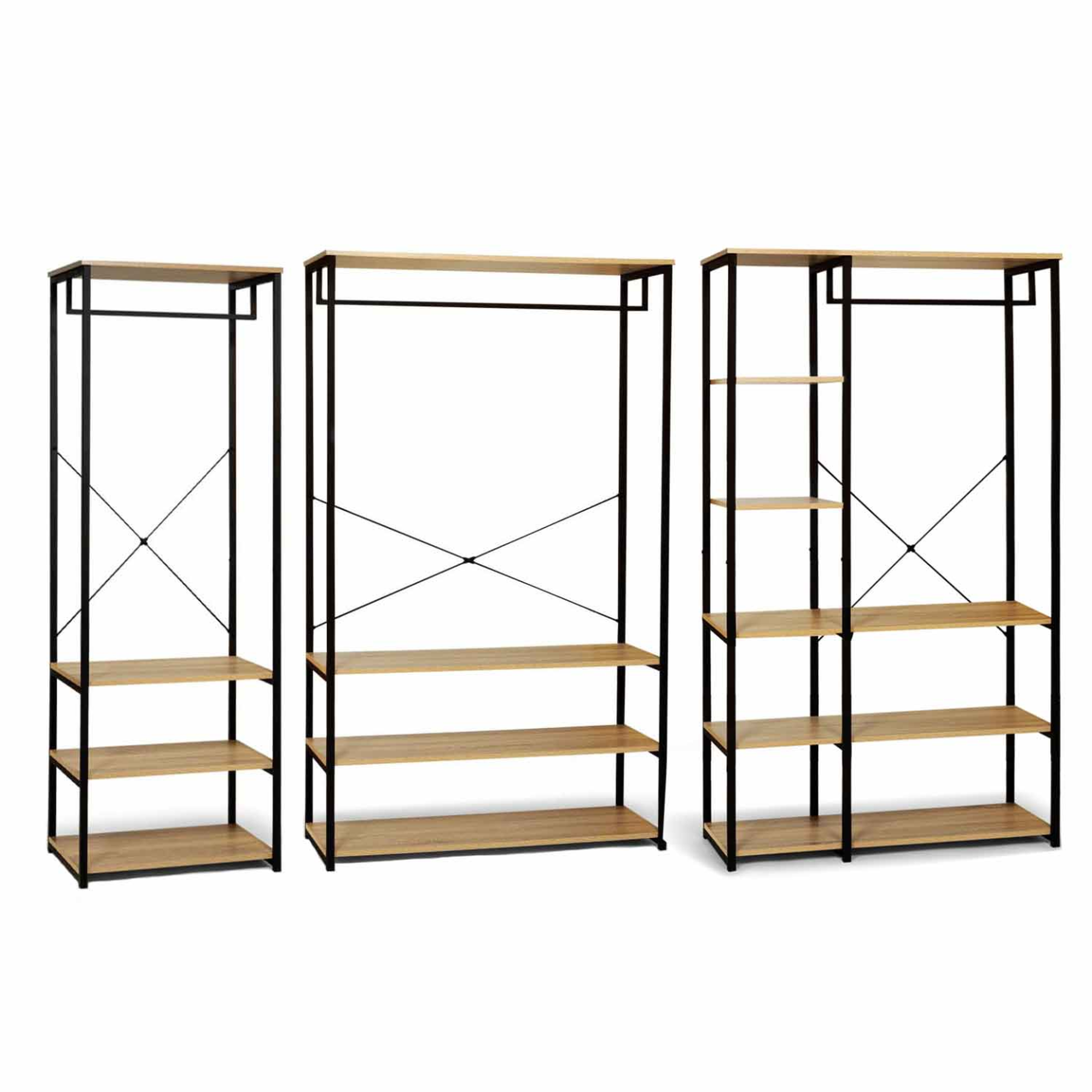 Voir la diapositive 4 : ID MARKET Dressing modulable xxl grande capacité l. 250 cm detroit design industriel