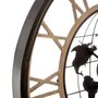 Voir la diapositive 2 : ATMOSPHERA Pendule Ronde en Métal  Monde  67cm Naturel