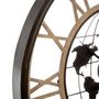 Voir la diapositive 2 : ATMOSPHERA Pendule Ronde en Métal  Monde  67cm Naturel