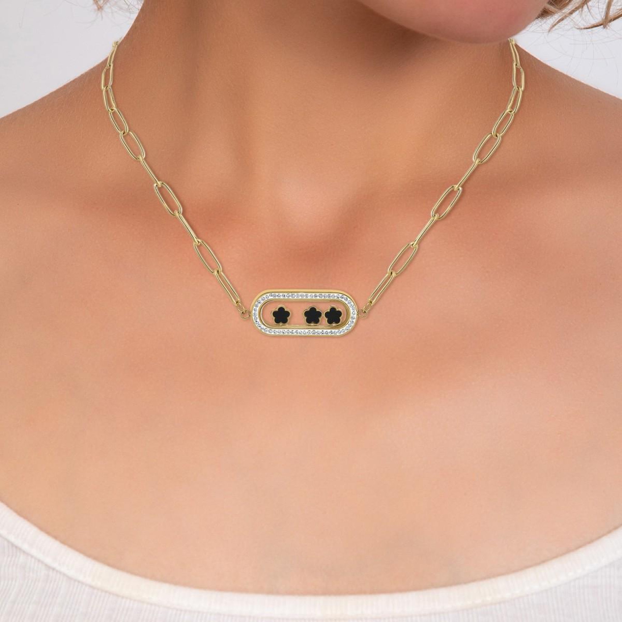 Voir la diapositive 2 : SC BOHEME Collier SC Bohème orné de Cristaux scintillants