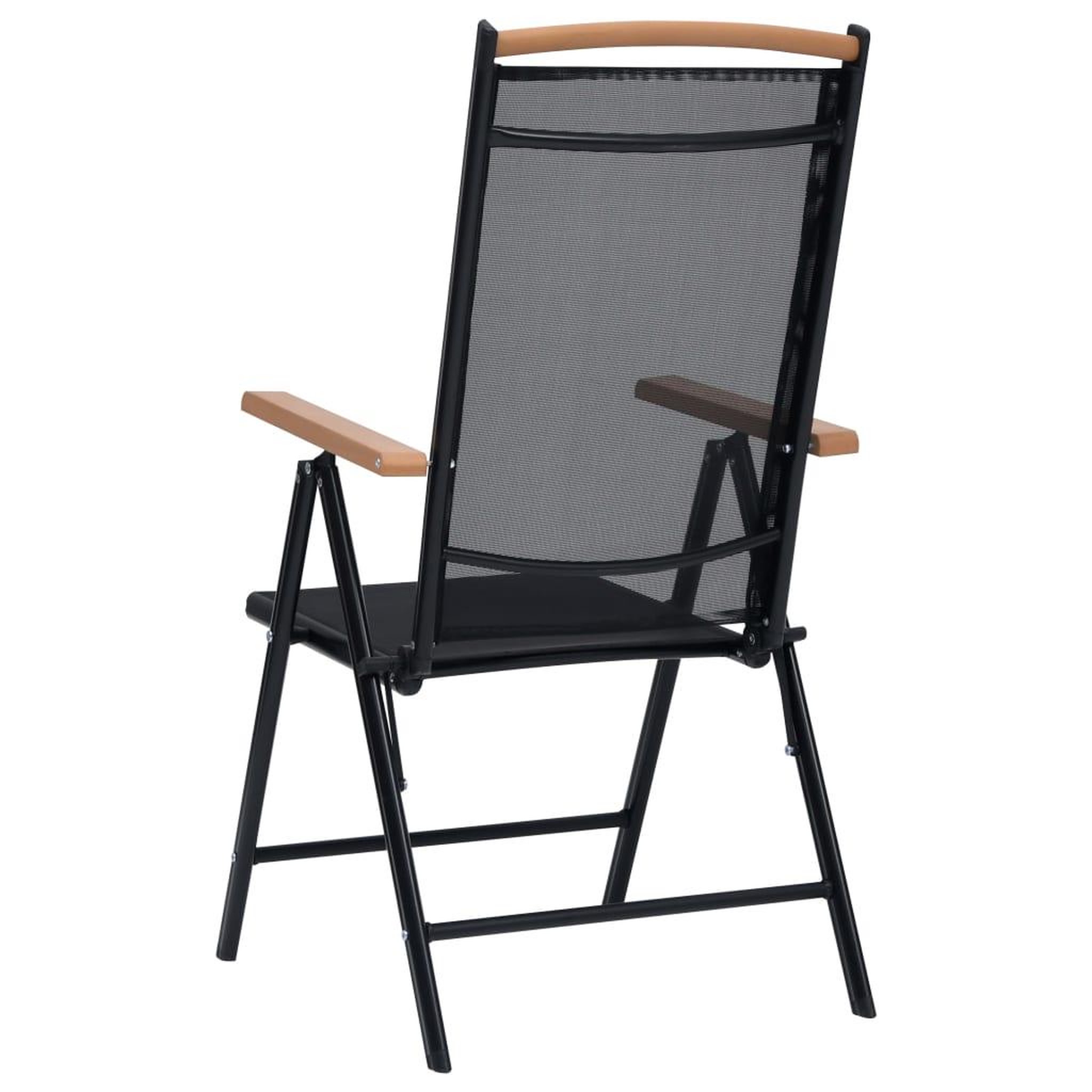 Voir la diapositive 4 : VIDAXL Chaises de jardin pliables lot de 2 aluminium et textilene noir