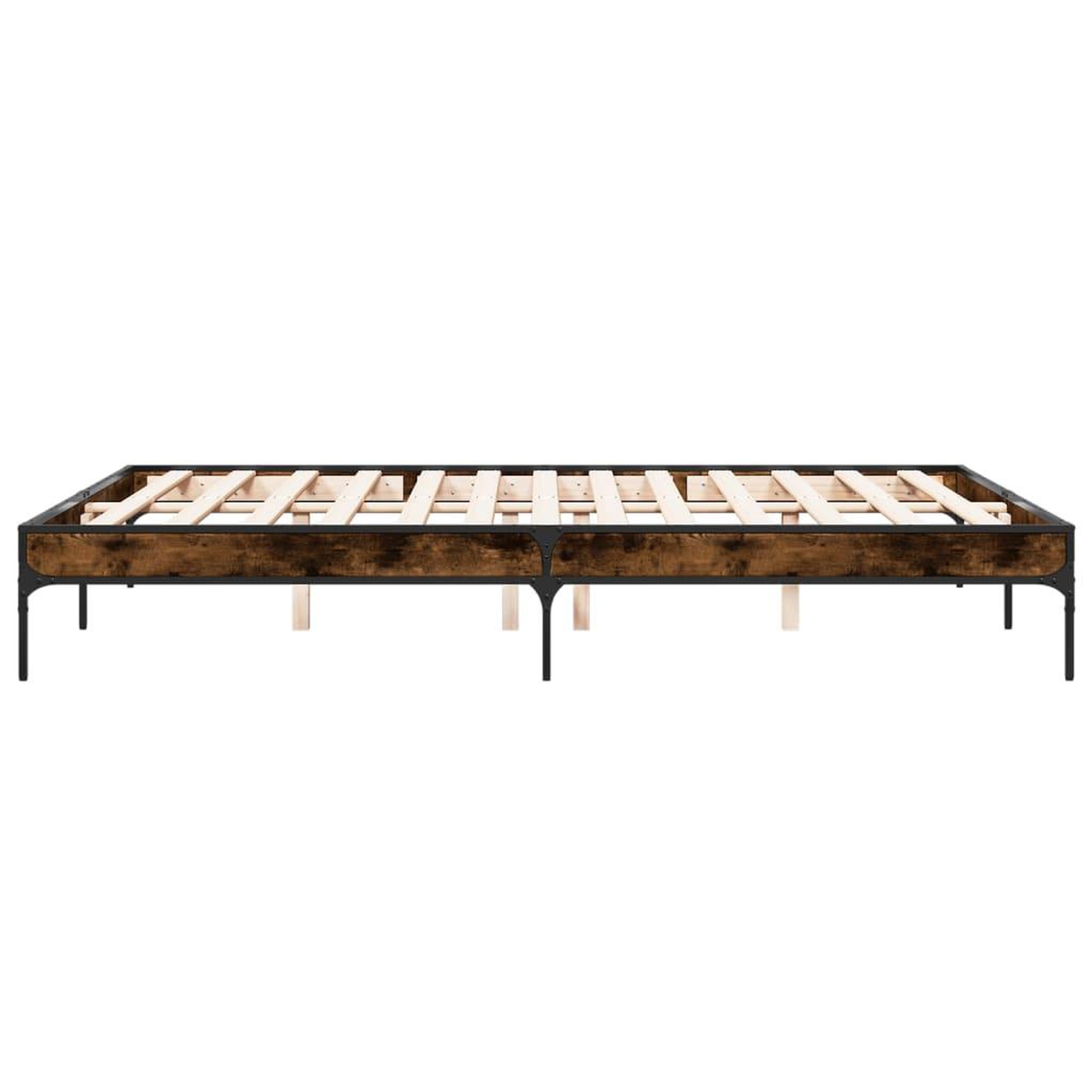 Voir la diapositive 5 : VIDAXL Cadre de lit sans matelas chene fume 140x200 cm