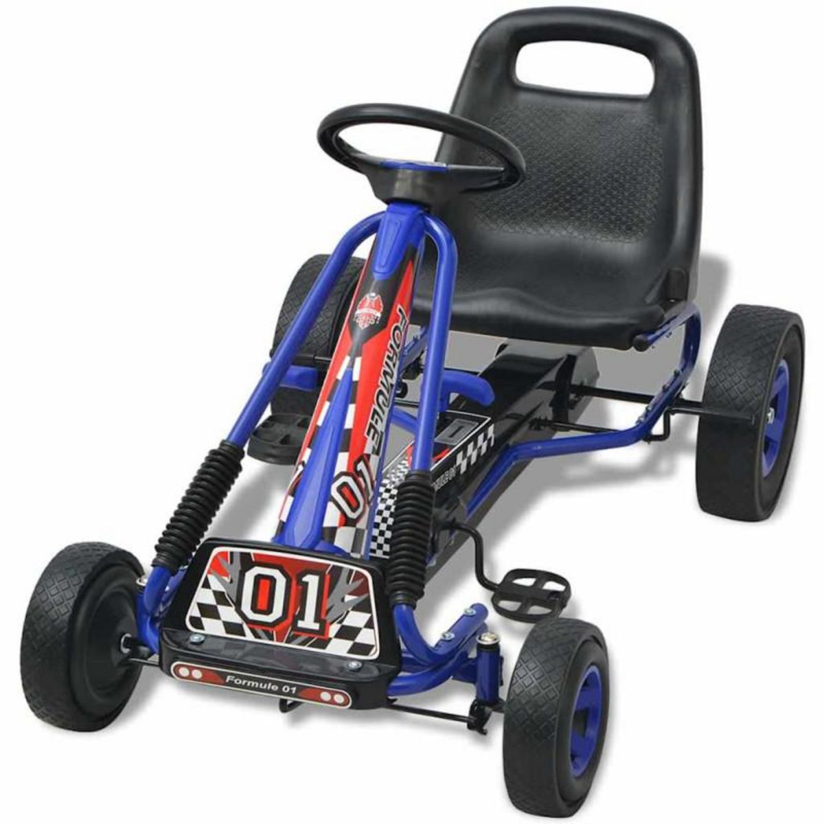 VIDAXL Kart à pédale avec siège ajustable Bleu