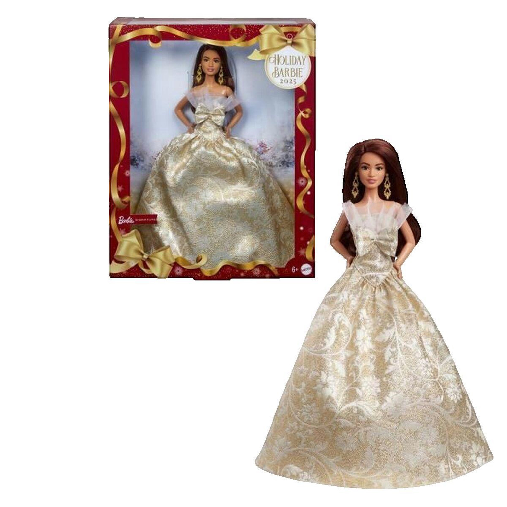 BARBIE Poupée Barbie Joyeux Noël 2025 brun