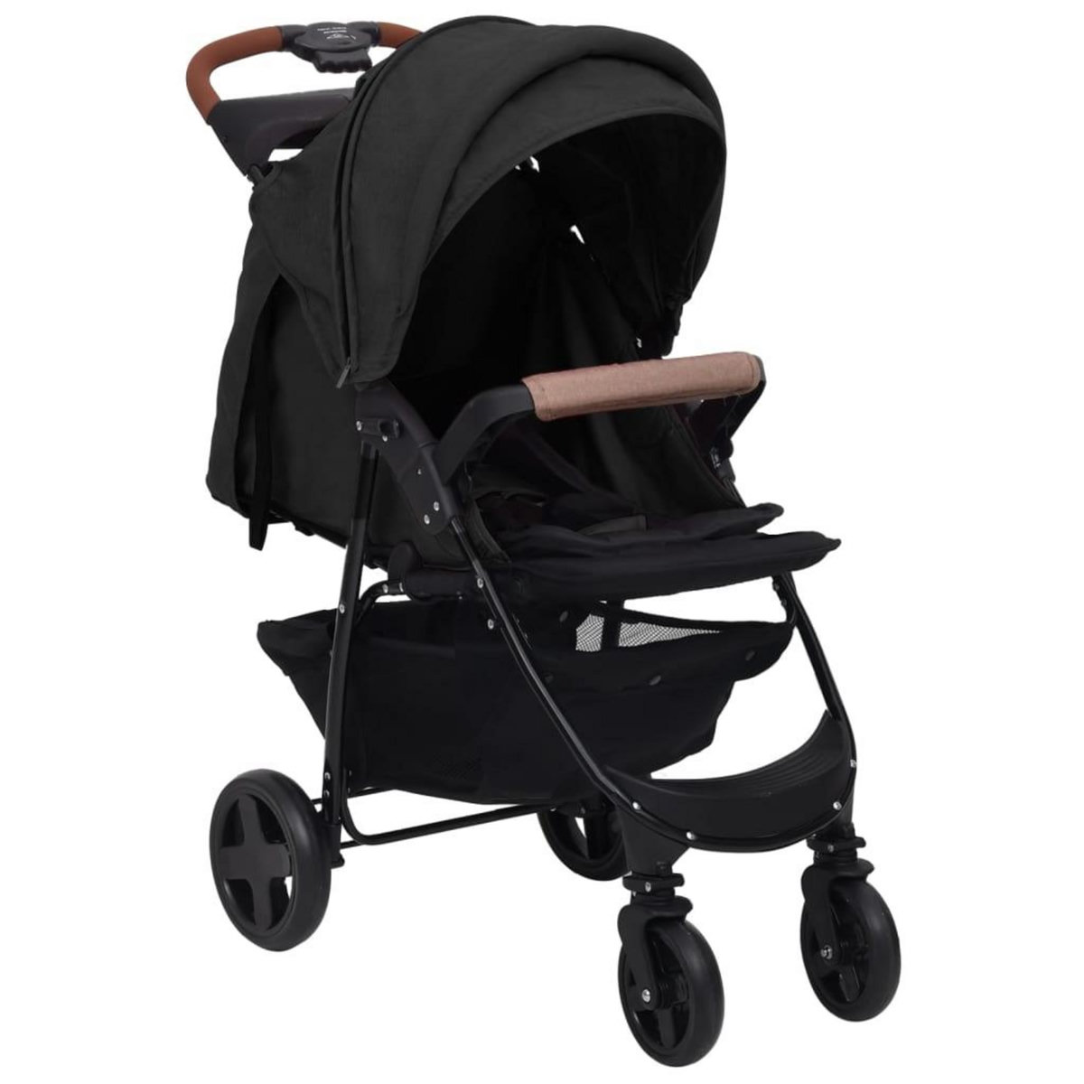 VIDAXL Poussette pour bebe 3-en-1 Anthracite Acier
