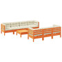 Voir la diapositive 2 : VIDAXL Salon de jardin 8 pcs avec coussins marron cire bois pin massif