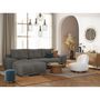 Voir la diapositive 6 : LOUNGITUDE Canapé d'angle gauche 4 places convertible CASSANDRA avec coffre en tissu - Gris - L270 x P181 x H89cm - LOUNGITUDE