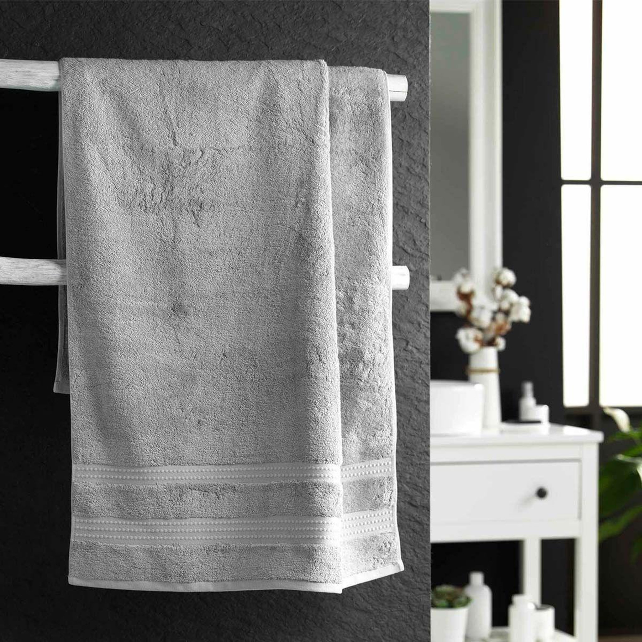 Douceur d'Intérieur Drap de douche  excellence  70x130cm gris