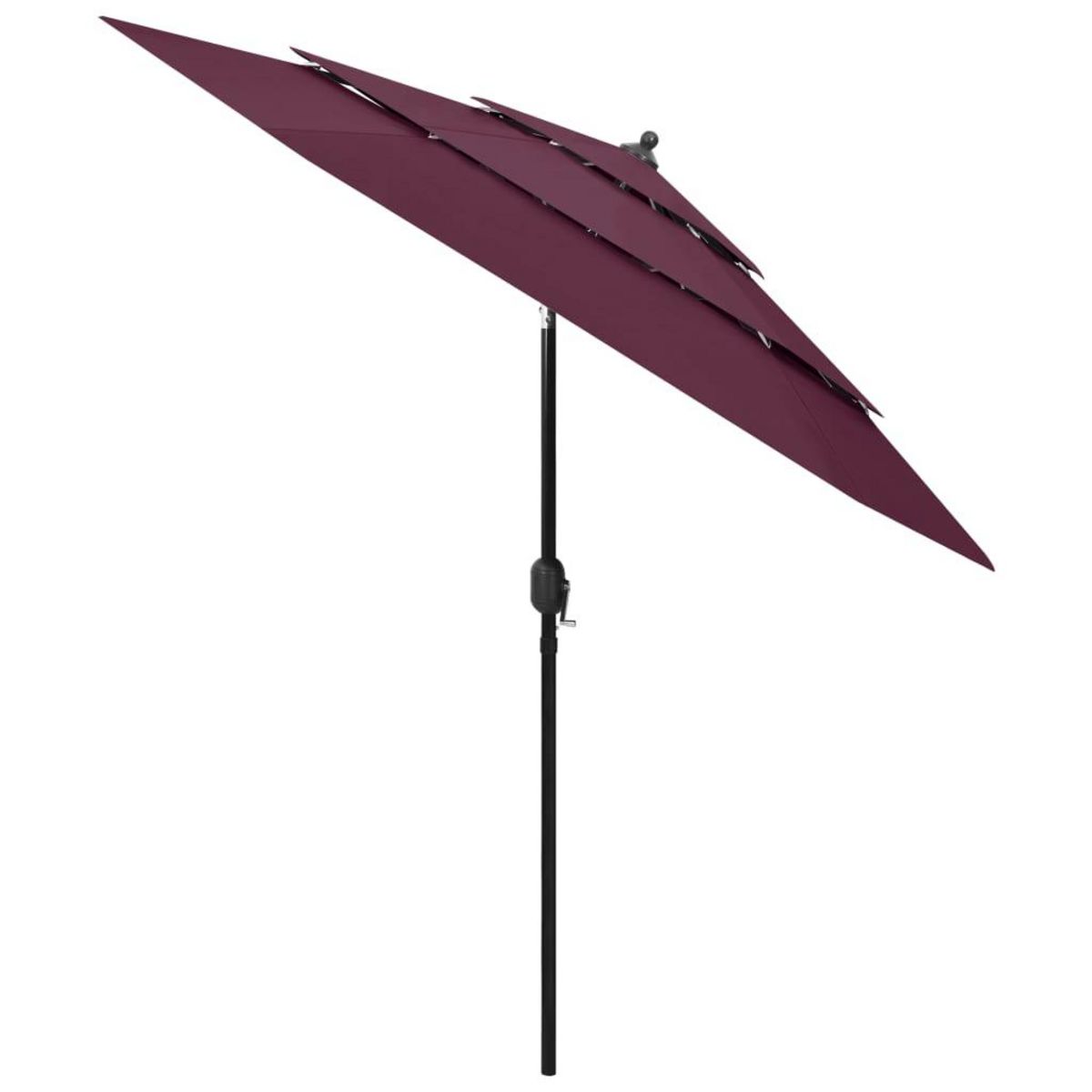 VIDAXL Parasol de jardin a 3 niveaux mat en aluminium rouge bordeaux