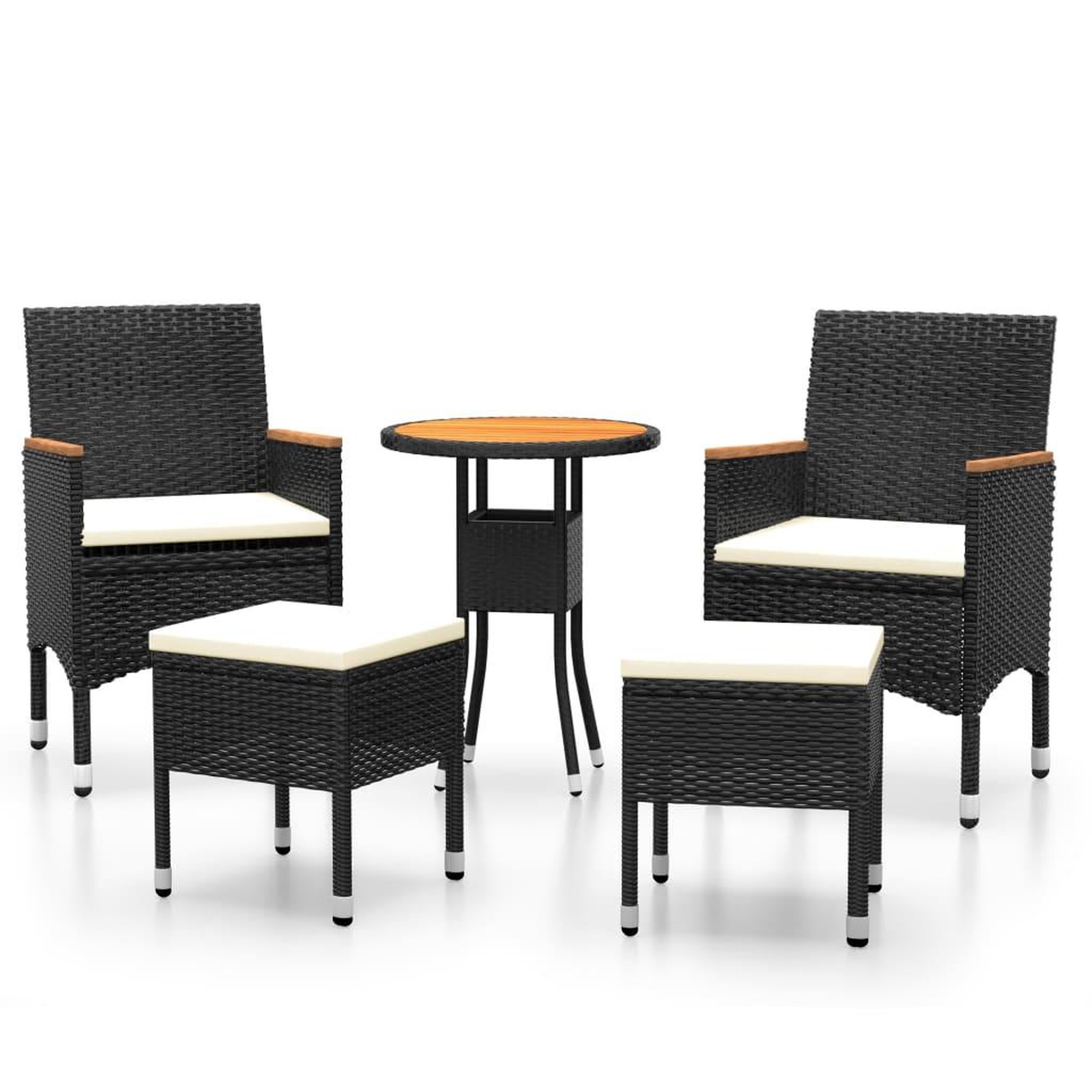 Voir la diapositive 2 : VIDAXL Salon de jardin 5 pcs Resine tressee Noir