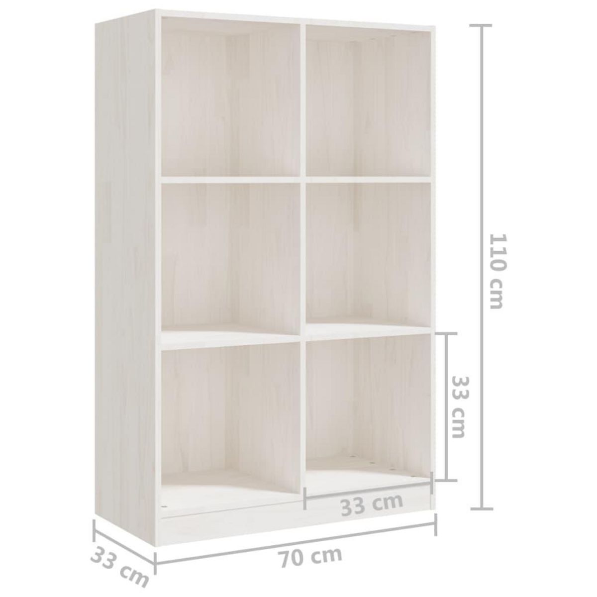 VIDAXL Bibliotheque Blanc 70x33x110 cm Bois de pin massif
