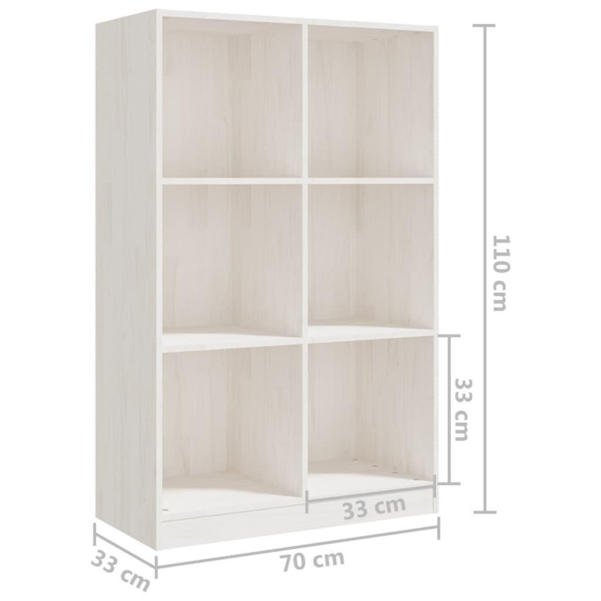VIDAXL Bibliotheque Blanc 70x33x110 cm Bois de pin massif