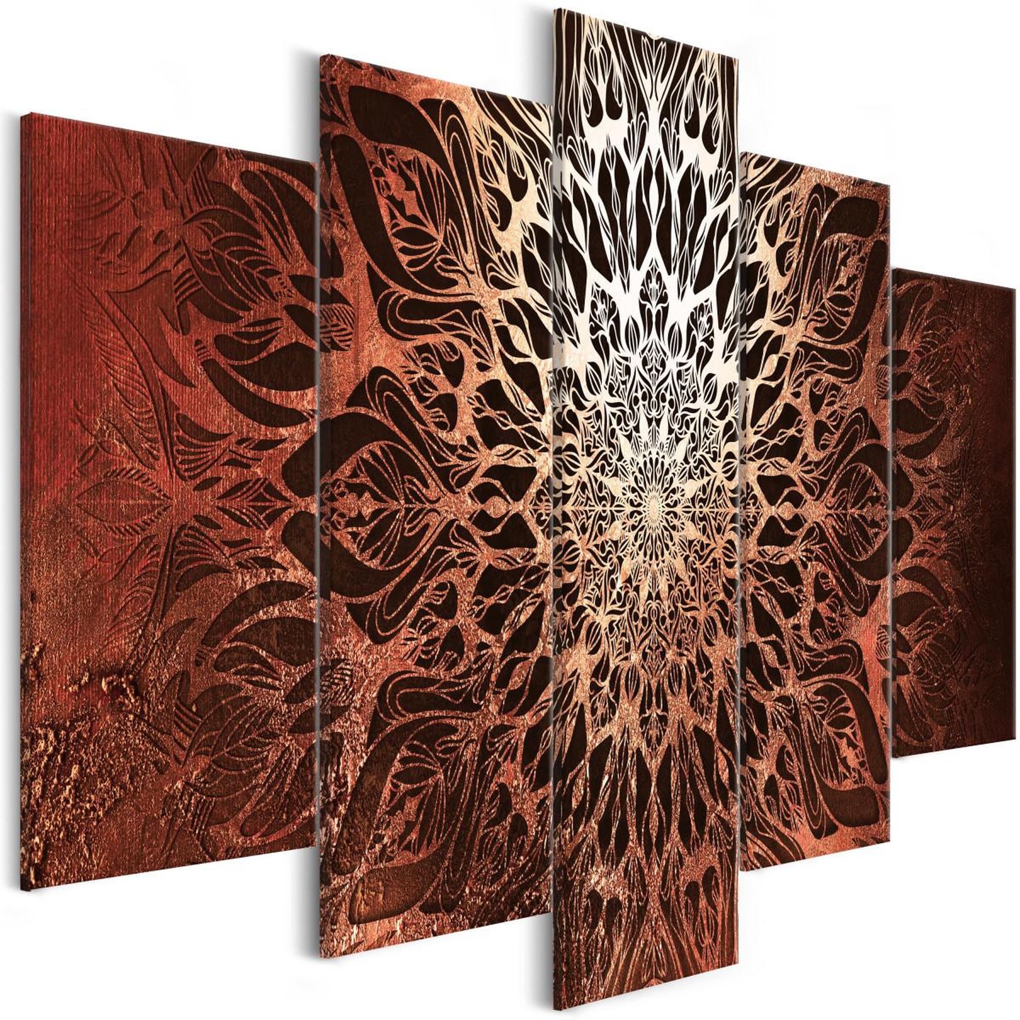 Paris Prix Tableau imprimé 5 panneaux  hypnosis orange wide. Coloris disponibles : Multicolore